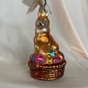 Radko Easter Ornament Bunny in Basket #98-133-0